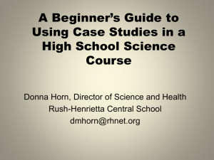 A Beginner’s Guide to Using Case Studies in a High School Science Course