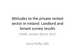 Attitudes to the private rented sector in Ireland: Landlord and