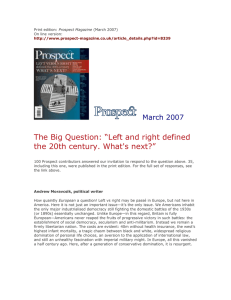 The Big Question: “Left and right defined March 2007