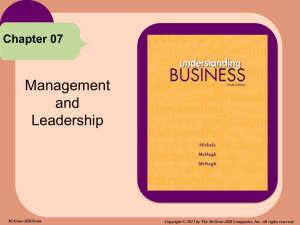Management and Leadership Chapter 07