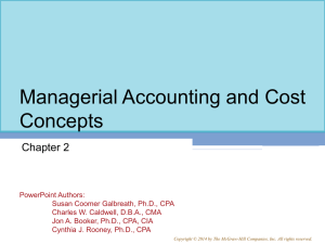 Managerial Accounting and Cost Concepts Chapter 2