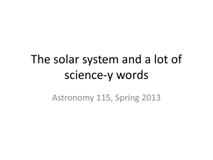 The solar system and a lot of science-y words