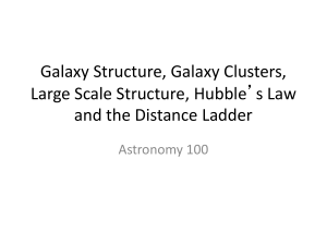 Galaxy Structure, Galaxy Clusters, Large Scale Structure, Hubble’s Law Astronomy 100