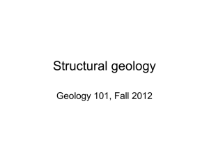 Structural geology Geology 101, Fall 2012