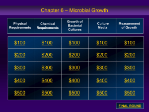 – Microbial Growth Chapter 6 $100 $200