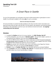 A Great Place in Seattle Speaking Test LS3