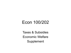 Econ 100/202 Taxes &amp; Subsidies Economic Welfare Supplement