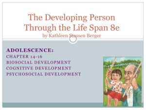 The Developing Person Through the Life Span 8e ADOLESCENCE :