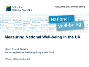 Measuring National Well-being in the UK www.ons.gov.uk/well-being Glenn Everett, Director