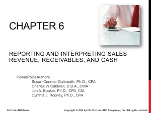 CHAPTER 6 REPORTING AND INTERPRETING SALES REVENUE, RECEIVABLES, AND CASH
