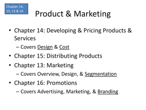 Product &amp; Marketing