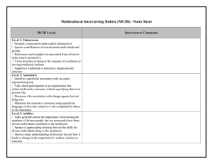 Multicultural Interviewing Rubric (MCIR) –Notes Sheet  MCIR Levels Interviewers Comments