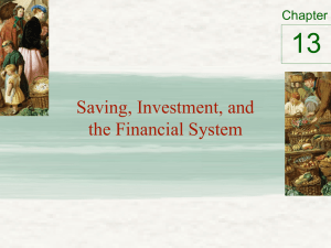 13 Saving, Investment, and the Financial System Chapter