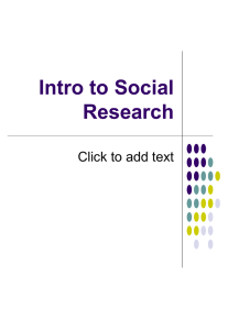 Intro to Social Research Click to add text