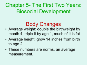 Chapter 5- The First Two Years: Biosocial Development Body Changes