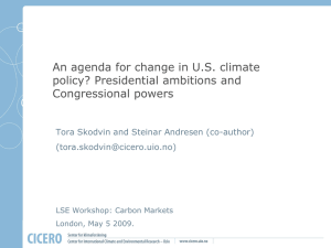 An agenda for change in U.S. climate policy? Presidential ambitions and