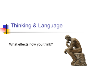 Thinking &amp; Language What effects how you think?