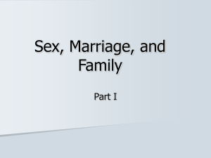 Sex, Marriage, and Family Part I