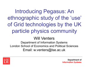 Introducing Pegasus: An ethnographic study of the ‘use’ particle physics community