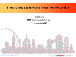 Ethnic Group Labour Force Projections for London Baljit Bains 11 September 2007
