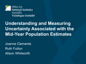 Understanding and Measuring Uncertainty Associated with the Mid-Year Population Estimates Joanne Clements