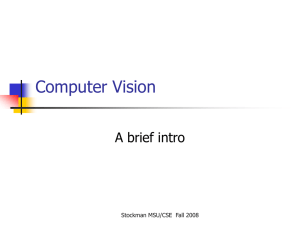 Computer Vision A brief intro Stockman MSU/CSE  Fall 2008