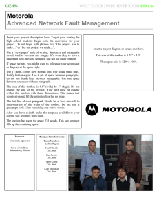 Motorola  Advanced Network Fault Management CSE 498