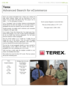 Terex  Advanced Search for eCommerce CSE 498