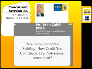 Rebuilding Economic Stability: How Could You Contributre as a Professional Accountant?