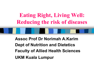Eating Right, Living Well: Reducing the risk of diseases
