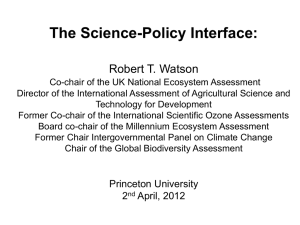 The Science-Policy Interface: Robert T. Watson