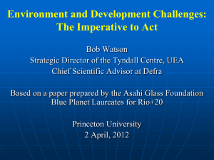 Environment and Development Challenges: The Imperative to Act