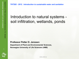 Introduction to natural systems - soil infiltration, wetlands, ponds
