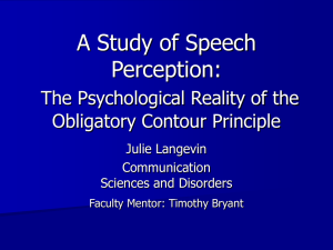 A Study of Speech Perception: The Psychological Reality of the Obligatory Contour Principle