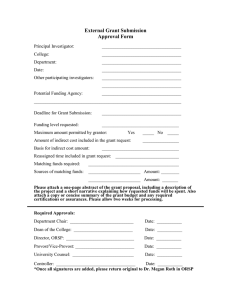 External Grant Submission Approval Form