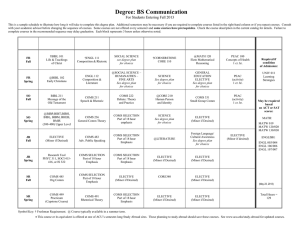 Degree: BS Communication For Students Entering Fall 2013