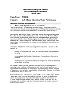 Department/Program Review Self-Study Report Template 2005 - 2006 Department    MUSIC