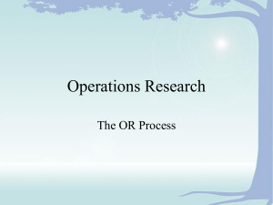 Operations Research The OR Process