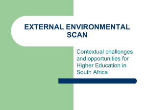 EXTERNAL ENVIRONMENTAL SCAN Contextual challenges and opportunities for