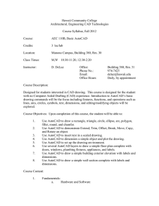Hawaii Community College Architectural, Engineering CAD Technologies  Course Syllabus, Fall 2012