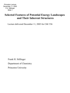 Selected Features of Potential Energy Landscapes and Their Inherent Structures