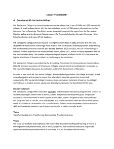EXECUTIVE SUMMARY A.  Overview of Mt. San Jacinto College