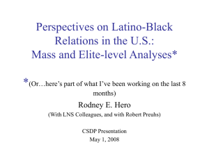 Perspectives on Latino-Black Relations in the U.S.: Mass and Elite-level Analyses* *