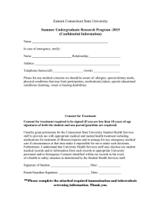 Eastern Connecticut State University  Summer Undergraduate Research Program -2015 (Confidential Information)