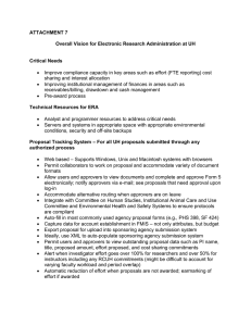 ATTACHMENT 7  Overall Vision for Electronic Research Administration at UH Critical Needs