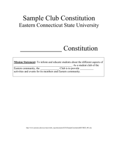 Sample Club Constitution  Constitution Eastern Connecticut State University