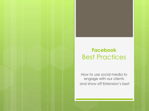 Best Practices Facebook How to use social media to engage with our clients