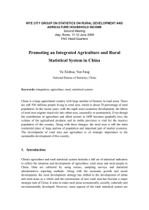 Promoting an Integrated Agriculture and Rural Statistical System in China
