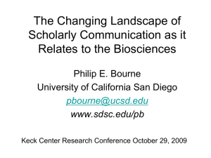 The Changing Landscape of Scholarly Communication as it Relates to the Biosciences