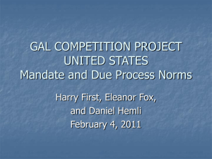 GAL COMPETITION PROJECT UNITED STATES Mandate and Due Process Norms